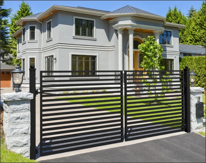 Dual Swing Driveway Gate - Geometry Style D