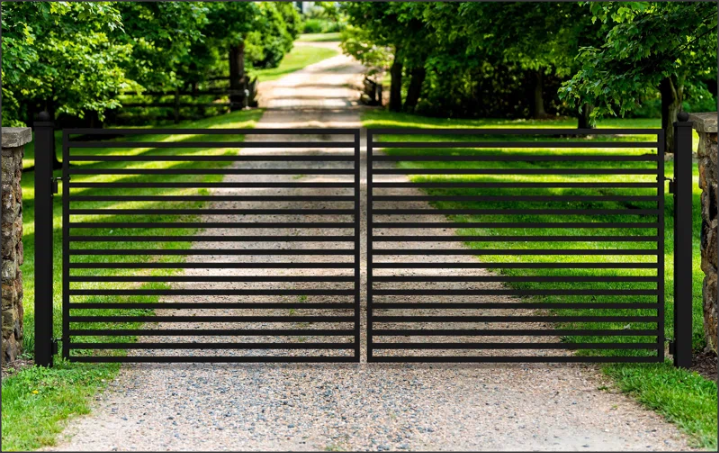 Dual Swing Driveway Gate - Geometry Style D
