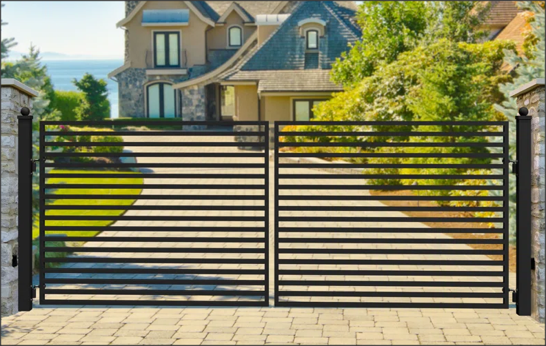 Dual Swing Driveway Gate - Geometry Style D