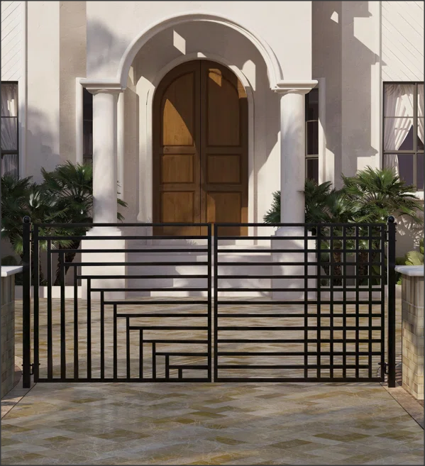 Dual Swing Driveway Gate - Geometry Style E