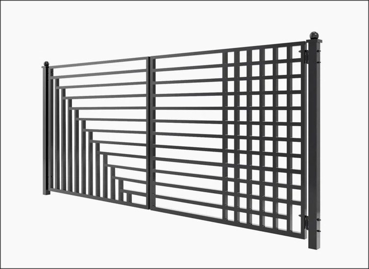 Dual Swing Driveway Gate - Geometry Style E