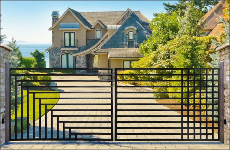 Dual Swing Driveway Gate - Geometry Style E