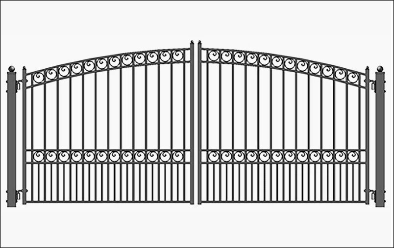 Dual Swing Driveway Gate - Versailles Style