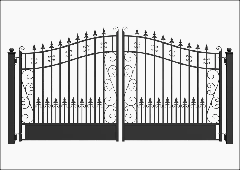 Dual Swing Driveway Gate - Veneto Style