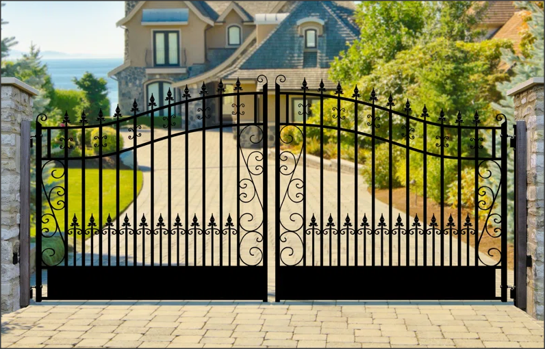 Dual Swing Driveway Gate - Veneto Style